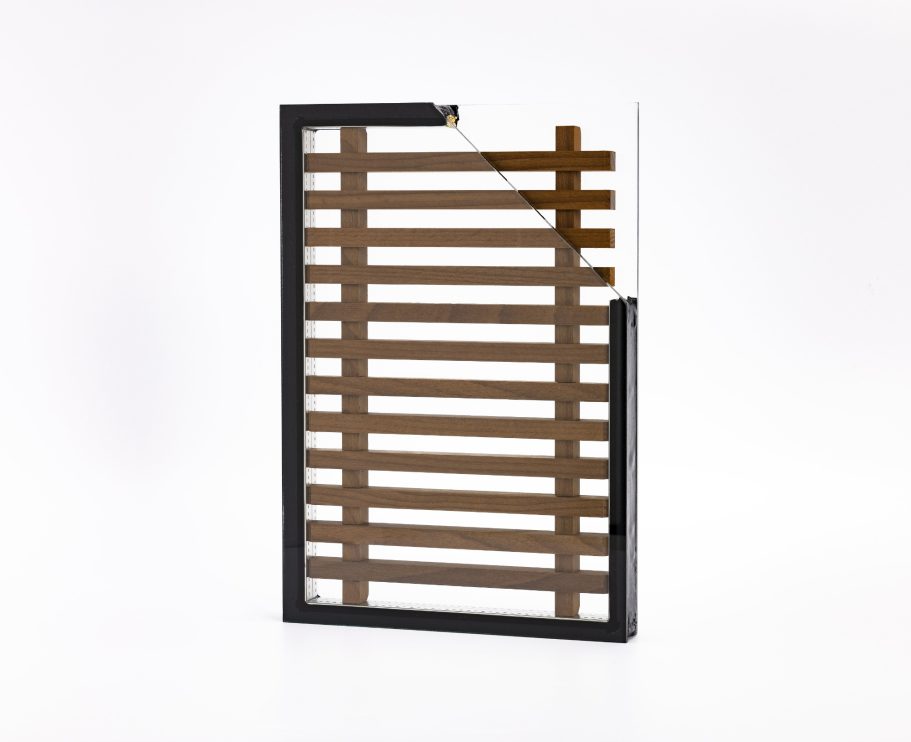 OKAWOOD Beech A rectangular wooden frame with horizontal slats and a broken top corner.